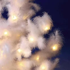 Arbre Déco à Plumes, LED Chaudes, 90 Cm-DecoWoerner New