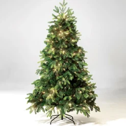 Arbre De Noël Artificiel Sapin Noble Avec LED 150 Cm-DecoWoerner Outlet