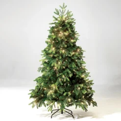 Arbre De Noël Artificiel Sapin Noble Avec LED 210 Cm-DecoWoerner