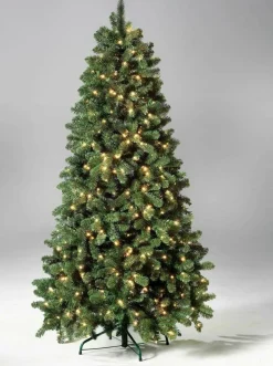 Arbre De Noël Artificiel Sapin Blanc Avec LED 210 Cm-DecoWoerner Discount