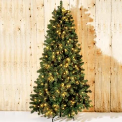 Arbre De Noël Artificiel Sapin Blanc Avec LED 240 Cm-DecoWoerner