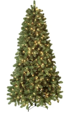 Arbre De Noël Artificiel Sapin Blanc Avec LED 240 Cm-DecoWoerner