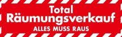 Autocollant "Total Räumungsverkauf" (Liquidation Totale), 138 X 42 Cm-DecoWoerner New