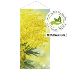 Bannière En Tissu De Fibres Naturelles Résistant à La Lumière "Mimose" En Coton 100 X 200 Cm-DecoWoerner Clearance