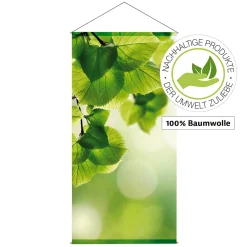 Bannière En Tissu De Fibres Naturelles Résistant à La Lumière Feuilles De Bouleau En Coton 100 X 200 Cm-DecoWoerner Sale