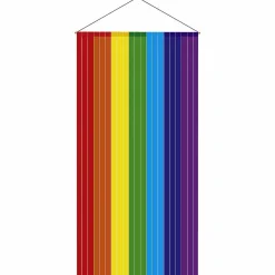 Bannière En Tissu Difficilement Inflammable "Rayures Arc-en-ciel" En Tissu Pour Drapeau 100 X 200 Cm-DecoWoerner Outlet