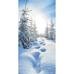 Bannière En Tissu Difficilement Inflammable "Forêt De Neige" En Tissu Pour Drapeau 100 X 200 Cm-DecoWoerner Sale