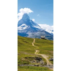Bannière En Tissu Ignífuga "Sentier De Randonnée Avec Vue Sur Le Cervin" En Tissu Pour Drapeau 100 X 200 Cm-DecoWoerner Hot
