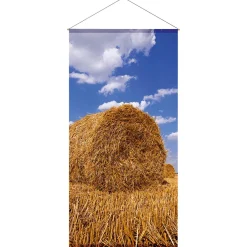 Bannière En Tissu Ignifugé "Botte De Paille" En Tissu Drapeau 100 X 200 Cm-DecoWoerner Best