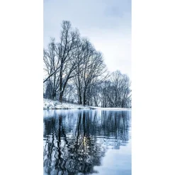 Bannière En Tissu Ignifugé "Lac D'hiver" En Tissu Pour Drapeau 100 X 200 Cm-DecoWoerner Sale