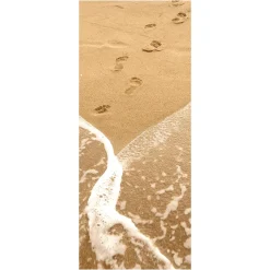 Bannière En Tissu Ignifugé "Empreintes De Pas Dans Le Sable" En Tissu Pour Drapeau 75 X 180 Cm-DecoWoerner Best