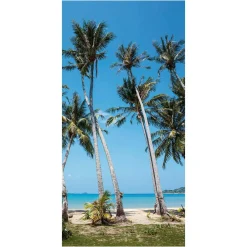 Bannière En Tissu Ignifugé "plage De Palmiers Tropicaux" En Tissu Pour Drapeau 100 X 200 Cm-DecoWoerner New