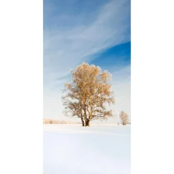 Bannière En Tissu Ignifugé "Arbre D'hiver Doré" En Tissu Pour Drapeau 100 X 200 Cm-DecoWoerner Online