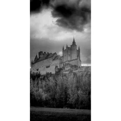 Bannière En Tissu Ignifugé "Château En Et Blanc" En Tissu Pour Drapeau 100 X 200 Cm-DecoWoerner Best