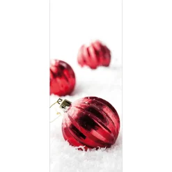 Bannière En Tissu Ignifugé "Boules De Noël s Dans La Neige" En Tissu Pour Drapeau 75 X 180 Cm-DecoWoerner Clearance