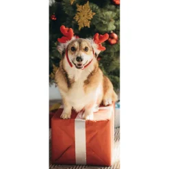 Bannière En Tissu Ignifugé "Chien De Noël Corgi" En Tissu Pour Drapeau 75 X 180 Cm-DecoWoerner Hot