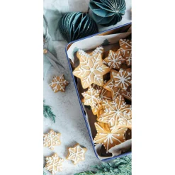 Bannière En Tissu Ignifugé "Boîte à Biscuits Avec Flocons De Neige" En Tissu Pour Drapeau 100 X 200 Cm-DecoWoerner Sale