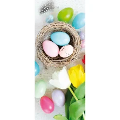 Bannière En Tissu Ignifugé œufs De Pâques Et Tulipes s En Tissu Pour Drapeau 75 X 180 Cm-DecoWoerner Online