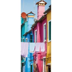 Bannière En Tissu Ignifugé "Venise Maisons Colorées Et Linge Frais" En Tissu Pour Drapeau 75 X 180 Cm-DecoWoerner Outlet