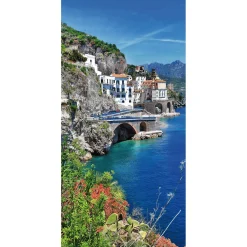 Bannière En Tissu Ignifugé "Côte Amalfitaine Sur La Méditerranée Italienne" En Tissu Pour Drapeau 100 X 200 Cm-DecoWoerner Sale
