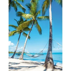 Bannière En Tissu XL "Hamac Sous Les Palmiers Sur Une Plage De Rêve" En Tissu Pour Drapeau Ignifugé 150 X 200 Cm-DecoWoerner Discount