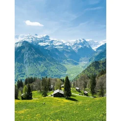 Bannière En Tissu XL "Prairie Alpine Avec Alpage" En Tissu De Drapeau Non Ignifugé 150 X 200 Cm-DecoWoerner Best