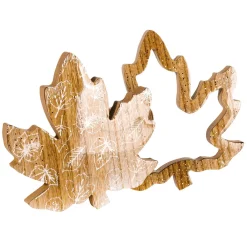 Bois Deko Feuilles D'érable Set 2 Pièces Brun-DecoWoerner Outlet