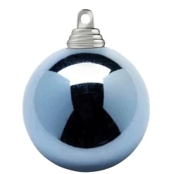 Bolas De Navidad Azules Brillantes De Plástico Ignífugo De 6 Cm De Diámetro - 24 Unidades.-DecoWoerner Clearance
