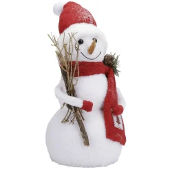 Bonhomme De Neige Décoratif Avec Vêtement Rouge 30 Cm-DecoWoerner Sale