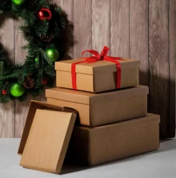 Boîte Cadeau Brune 45,5 X 32 X 15 Cm 10 Pces-DecoWoerner