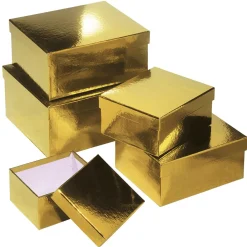 Boîte Cadeau En Carton Metallic, , 5 Pces-DecoWoerner Clearance