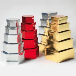 Boîte Cadeau En Carton Metallic, , 5 Pces-DecoWoerner Clearance