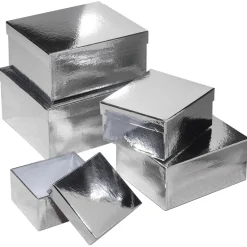 Boîte Cadeau En Carton Metallic, , 5 Pces-DecoWoerner