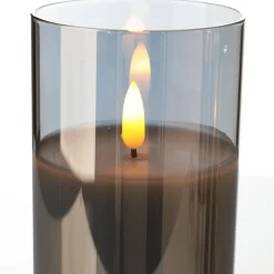 Bougie De Cire LED En Verre Fumé 10 X 15 Cm-DecoWoerner Clearance