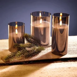 Bougie De Cire LED En Verre Fumé 10 X 15 Cm-DecoWoerner Clearance