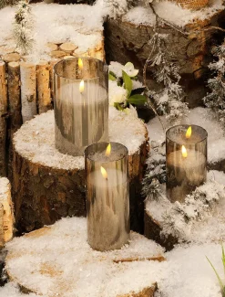 Bougie De Cire LED En Verre Fumé 10 X 15 Cm-DecoWoerner Clearance
