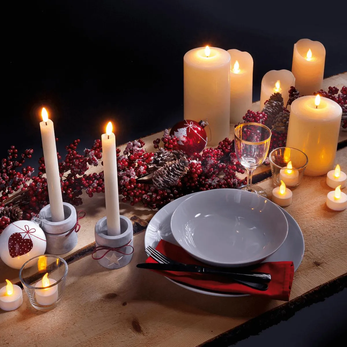 Bougie LED En Cire Véritable 25 Cm Crème-DecoWoerner Hot