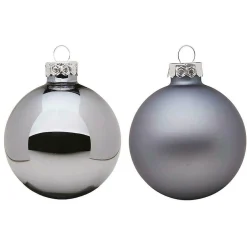 Boule De Noël En Verre 6 Cm, Bleu Pierre, 10 Pces-DecoWoerner Sale