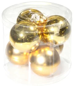 Boule De Noël En Verre 8 Cm, Rouge Foncé, 6 Pces-DecoWoerner Online