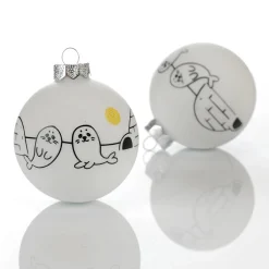 Boule De Noël En Verre "Arctique" 8 Cm, 12 Pces-DecoWoerner Clearance