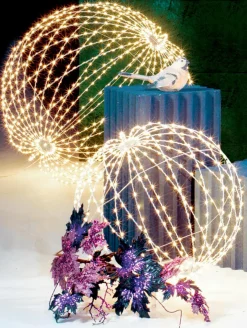 Boule Lumineuse à LED Pour L'ext., LED Chaude - Blanc, Ø 50 Cm-DecoWoerner