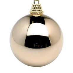 Boules De Noël Brillantes En Plastique Bronze, 6 Cm Ø - 24 Pièces-DecoWoerner Outlet