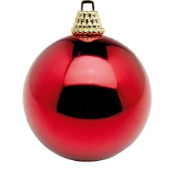 Boules De Noël Brillantes En Plastique Bordeaux, 6 Cm Ø - 24 Pièces-DecoWoerner