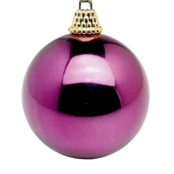 Boules De Noël Brillantes En Plastique Mûre, 8 Cm Ø - 12 Pièces-DecoWoerner Online