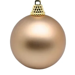 Boules De Noël En Plastique, Mates, Bronze, Ø 6 Cm - 24 Pièces-DecoWoerner