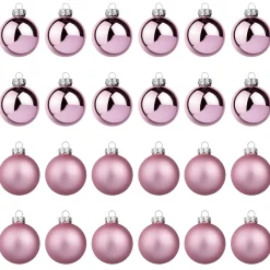 Boules De Noël En Verre Poudrées 6 Cm Ø - 24 Pièces-DecoWoerner Hot