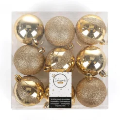 Boules De Noël Incassables Dées En Plastique, 6 Cm Ø - 9 Pièces-DecoWoerner Outlet