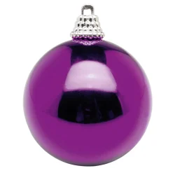 Boules De Noël Lilas Brillantes En Plastique, 6 Cm Ø - 24 Pièces-DecoWoerner Best