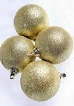 Boules De Noël Scintillantes En Plastique Dé, 6 Cm Ø - 6 Pièces-DecoWoerner Outlet