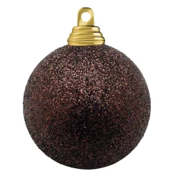 Boules De Noël Scintillantes En Plastique Brun Chocolat, 6 Cm Ø - 6 Pièces-DecoWoerner Best
